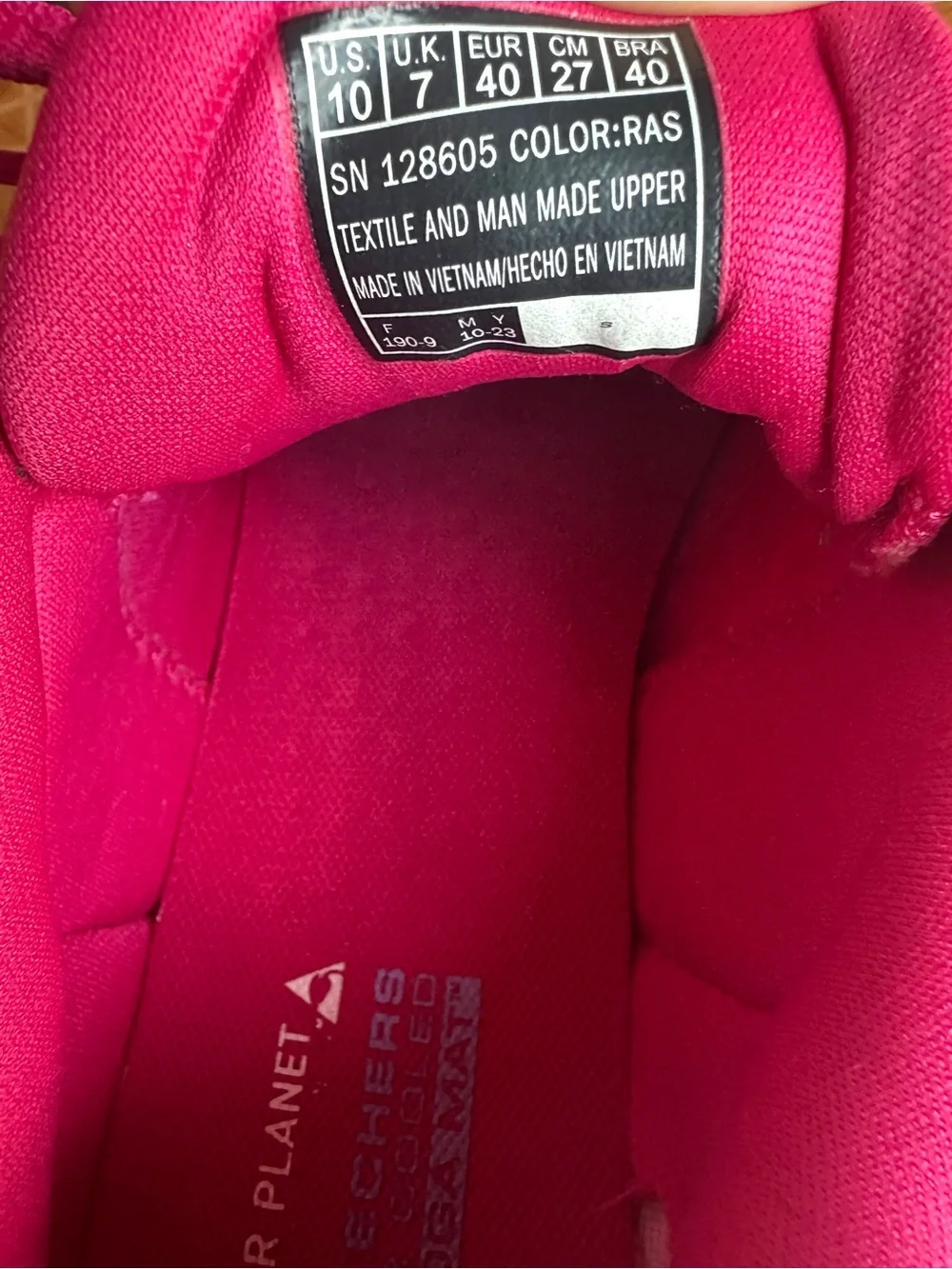 Skechers Women's Hot Pink Mesh Lace-Up Sneakers